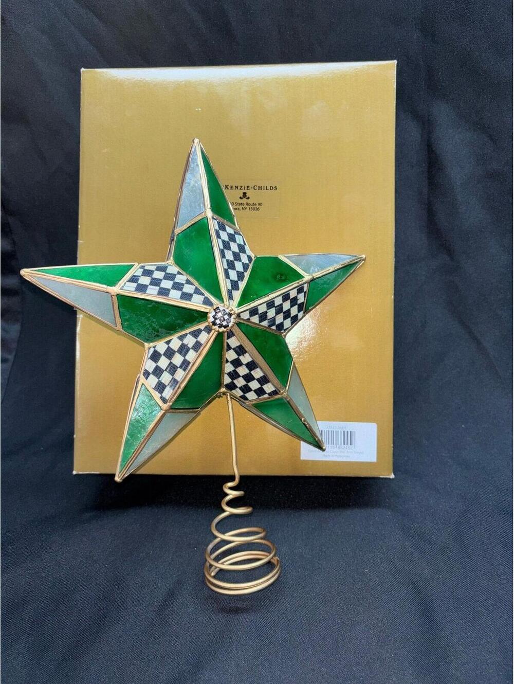 MacKenzie-Childs Emerald Luxe Capiz Star Tree Topper